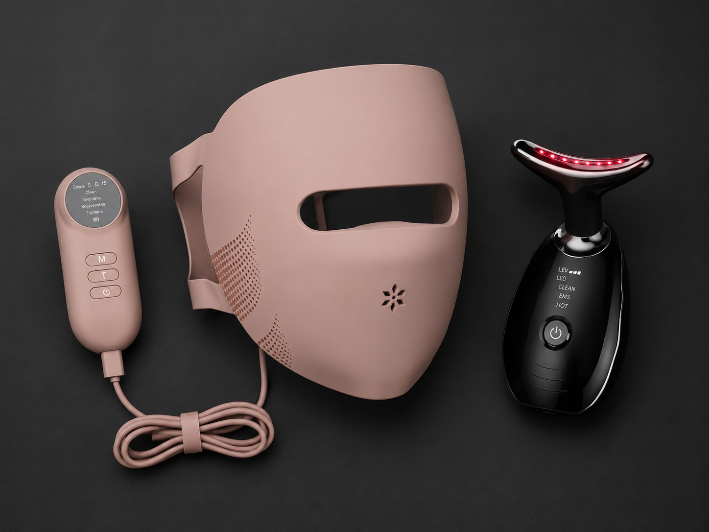 What's included in the Lumovex Complete Face Kit — mask, controller, cable and wand