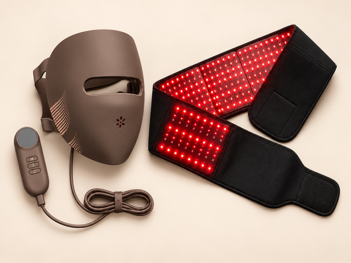 What's included in the Lumovex Complete Glow Kit — mask, controller and belt