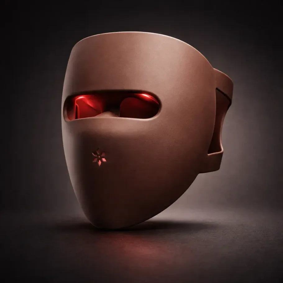 Lumovex Spectrum Pro LED face mask front view with controller