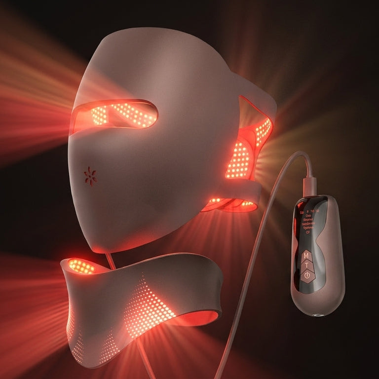 Lumovex Mask + Neck red and near-infrared wavelength diagram