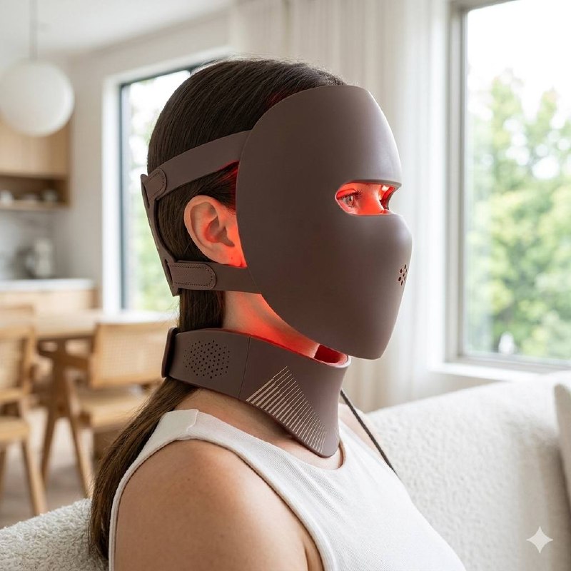 Spectrum Pro LED Mask side view showing neck attachment