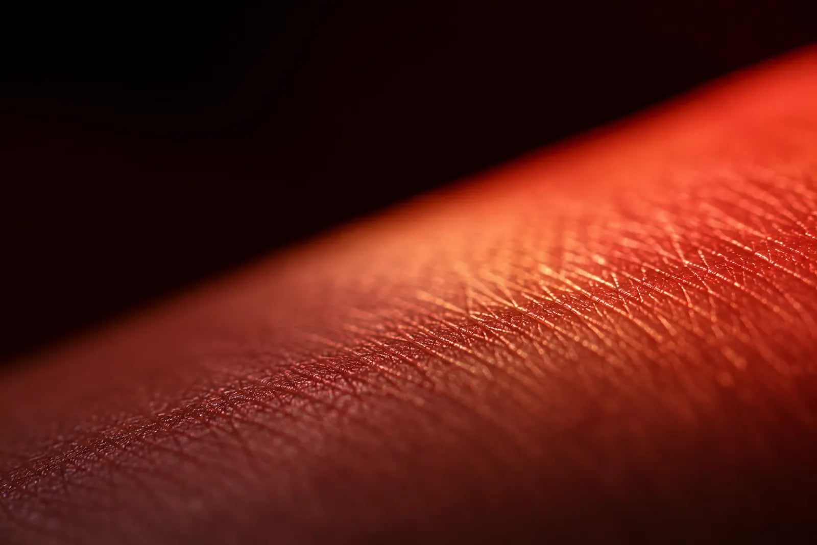Macro of skin healing under red light therapy, clinical research