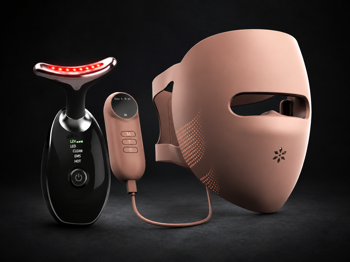 Lumovex face and skin care red light therapy - mask and wand
