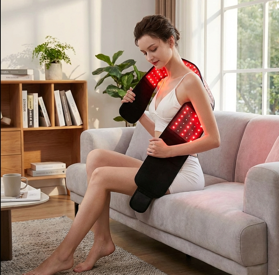 Targeted at-home light therapy for core and lower back comfort
