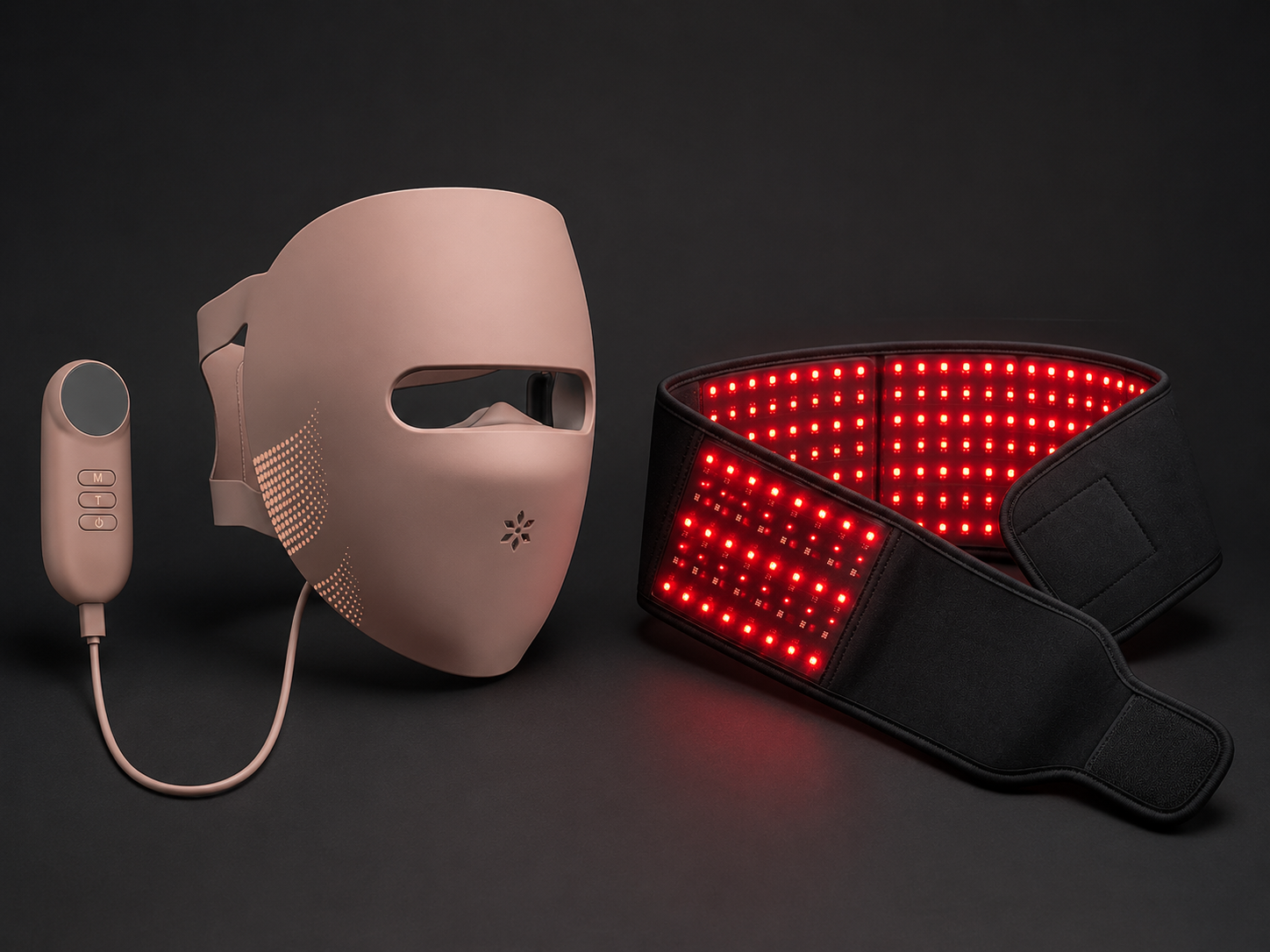 Lumovex Complete Glow Kit — Spectrum Pro LED face mask and red light therapy belt