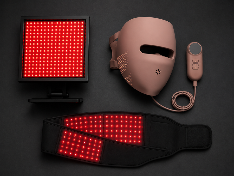 What's included in the Lumovex Home Clinic - mask, panel, belt and controller