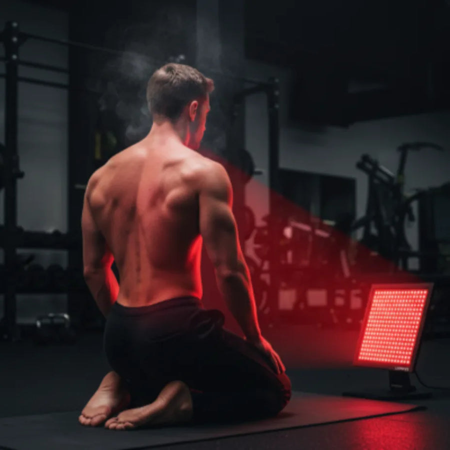 Lumovex Pro Panel 540 red light therapy panel in use at home