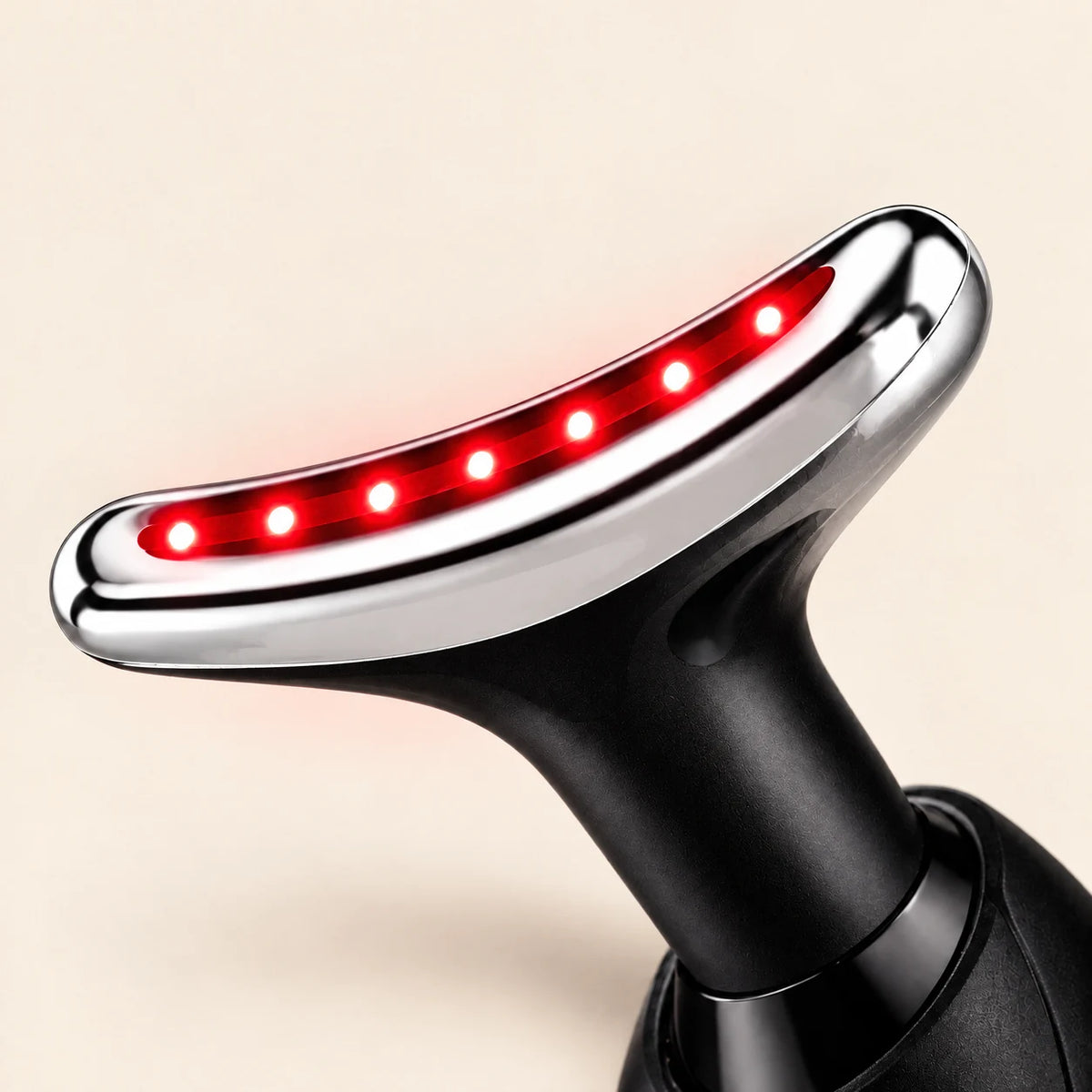 Lumovex Sculpt Wand close-up showing the LED head with 7 colour light modes for targeted facial spot treatment
